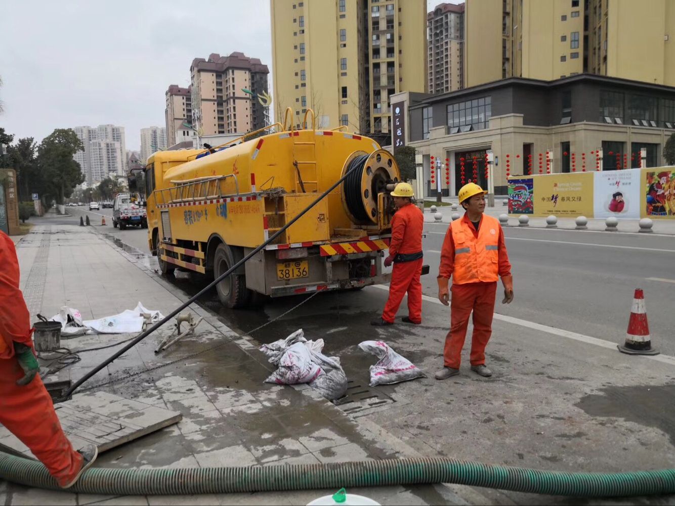 卢市镇排污管道清淤-管道清洗